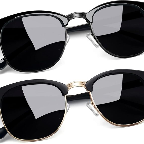 Vintage Unisex Half Frame Polarized UV Protection Sunglasses Pack - Picture 1 of 6